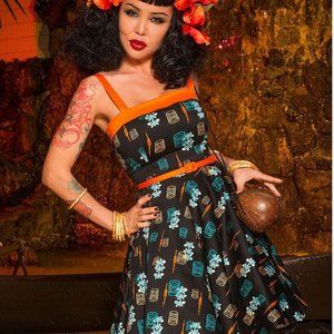 Rare Netti Tiki Dress Pinup Girl 3x